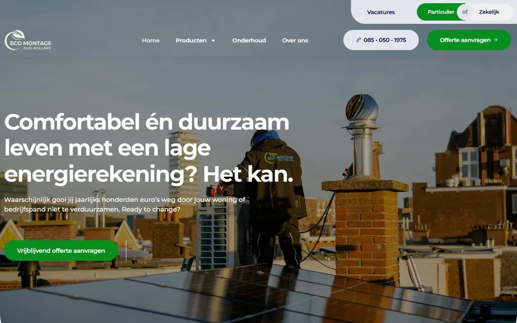Screenshot van ecomontagezuidholland.nl
