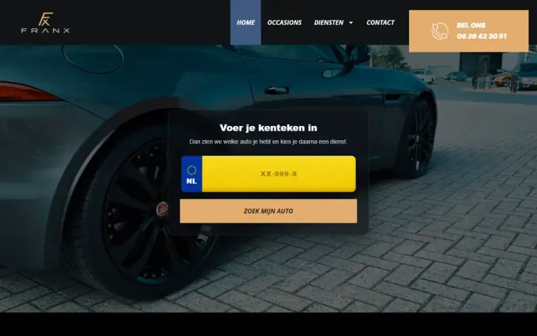 Screenshot van franxautomotive.nl